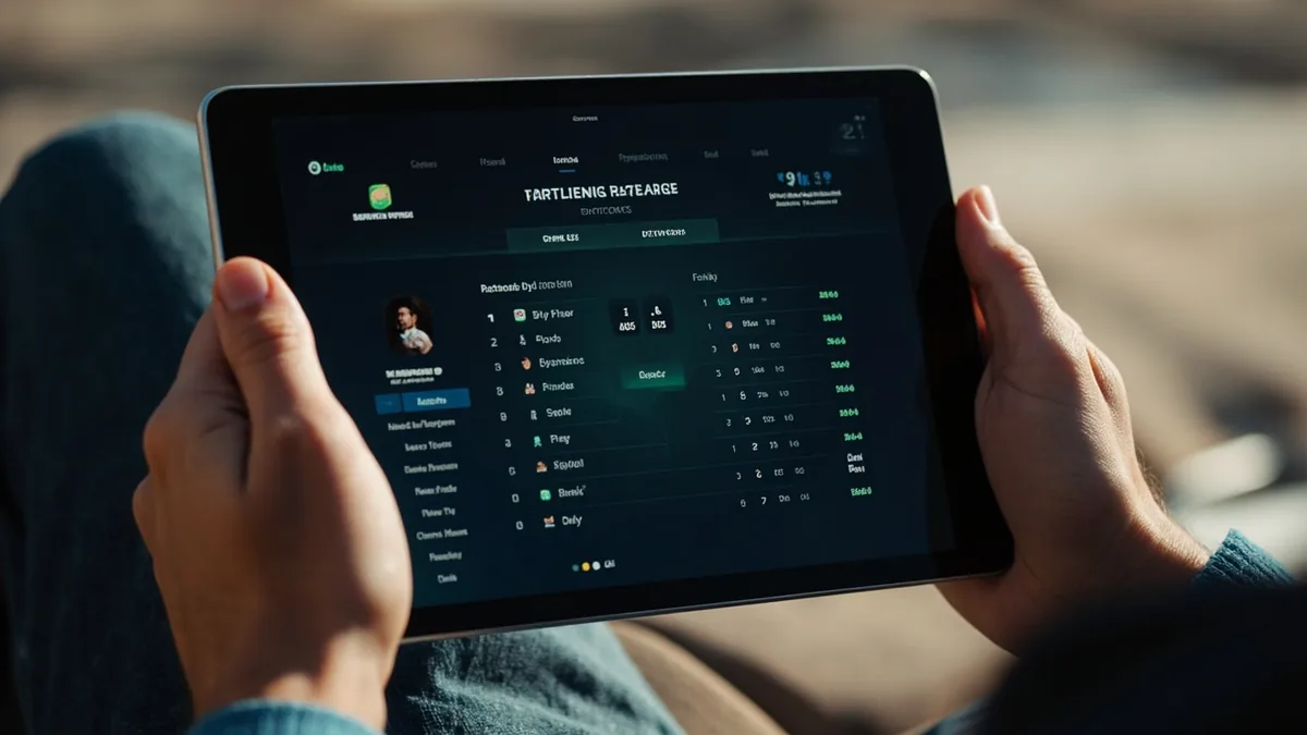 Cricket fantasy scoring dashboard on tablet showing player points breakdown