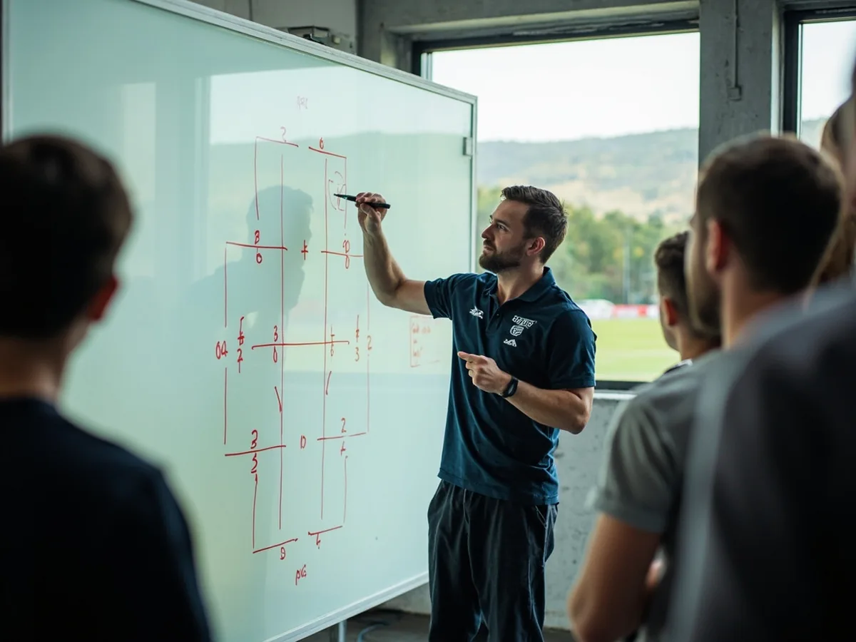 Cricket analyst reviewing match data on a monitor